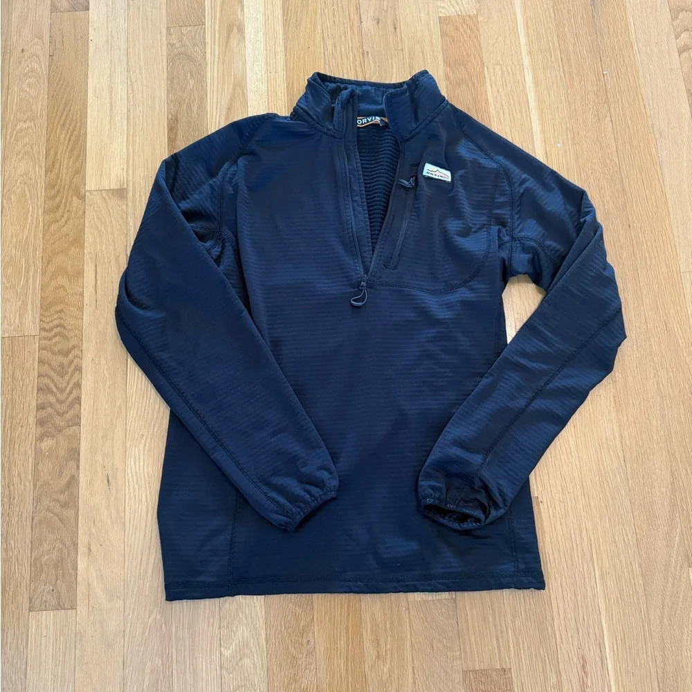 Orvis Men's Horseshoe Hills Fleece 1/4-Zip black pullover small technical jacket - Picture 3 of 7